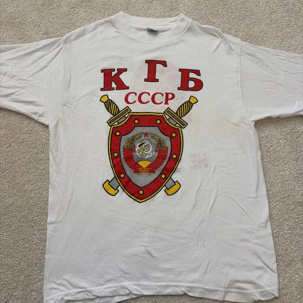 Vtg  KGB USSR CCCP Russia T Shirt  Don’t Gossip Size M